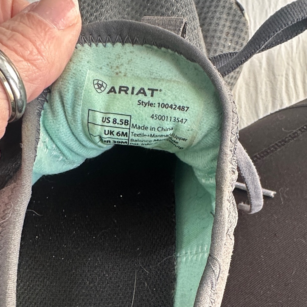 Ariat Black and Cream Athletic Running Shoes - Picture 4 of 6